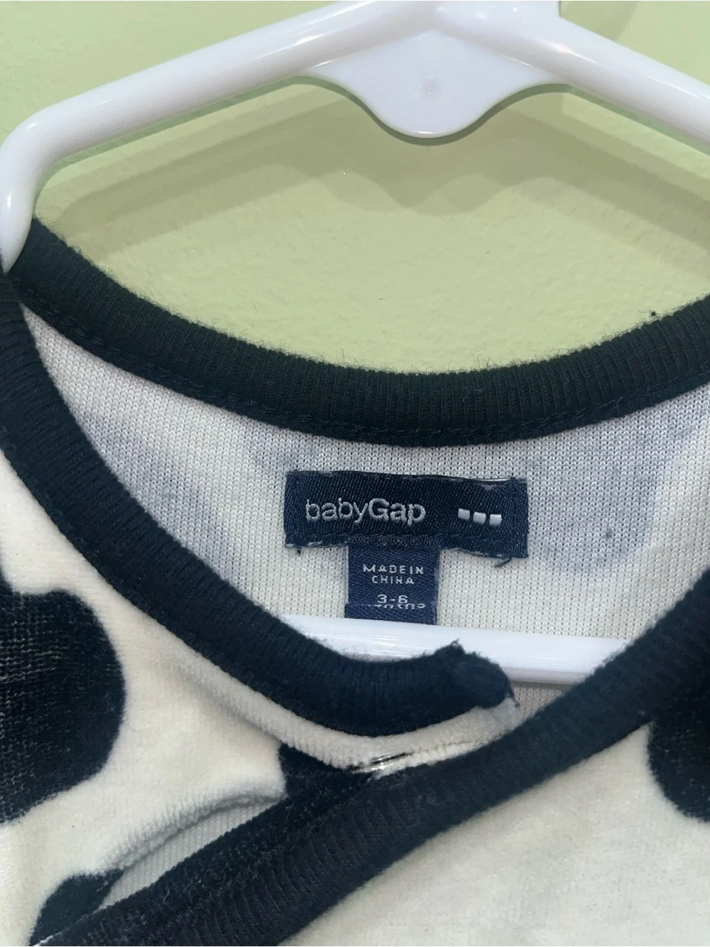 Vintage Baby Gap Cow Print Velour Footless Sleeper Costume Size 3-6 Months